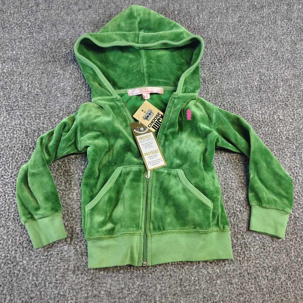 Juicy Couture sz 2 Velour Green Hoodie‎ NWT